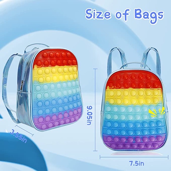 Blue Rainbow Pop Fidget Backpack - Picture 2 of 3